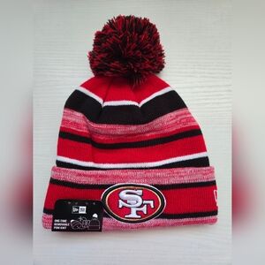 New Era NFL San Francisco 49ers Pom Beanie Unisex One Size Fits Most